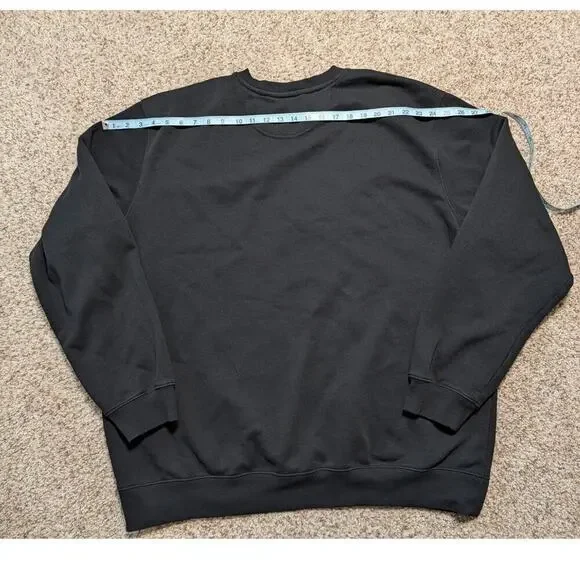 CARHARTT Men's Black Sweatshirt, Size 2X, SOFT; Loose Fit; Crewneck; Midweight - Picture 8 of 11
